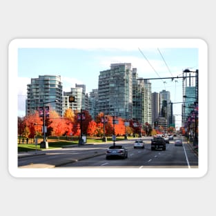 Autumn in Downtown Vancouver, Canada Sticker